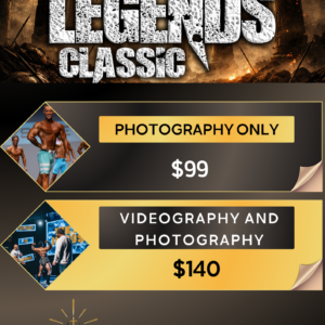 Prebook- Show Photography and Videography -The Legends Classic